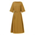 thumbnail image 2 of Ketyyh-chn99 Robes d'Été pour Femmes Grande Taille Décontractées de Plage Robe d'Été à Manches Longues Robe Longue Confortable Jaune,m, 2 of 4