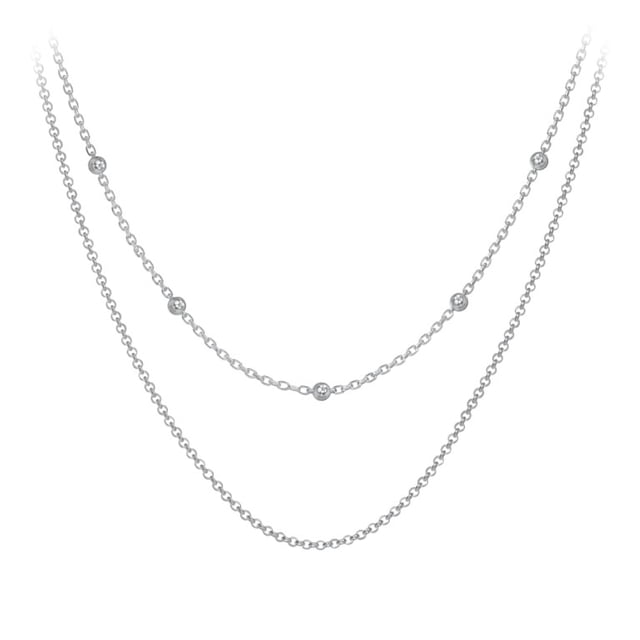 Collier Superposé avec Perle de Gare et Chaîne Torsadée