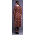 thumbnail image 2 of Bimba Robe Kurti Longue Imprimée Tunique Droite Manches 3/4 Robes pour Femmes Haut, 2 of 6