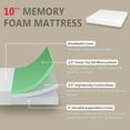 thumbnail image 4 of FDW King 10 Inch Medium-Firm Memory Foam Mattress, CertiPUR-US Certified, White, 4 of 7
