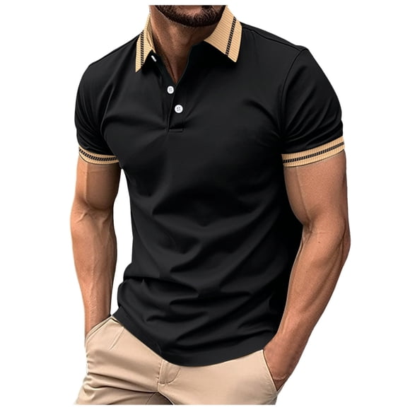 FhsagQ Men's Shirts Men's Shirts Xxl Men'S Short Sleeve T Shirt Summer Casual Patchwork Holiday Shirts Tops Mens Shirts Black Men's Shirts Tops Funny Black L