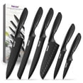 thumbnail image 1 of Hecef 6-Piece Stainless Steel Chef Cooking Knife Set with Blade Sheaths, Dishwasher Safe, 1 of 12