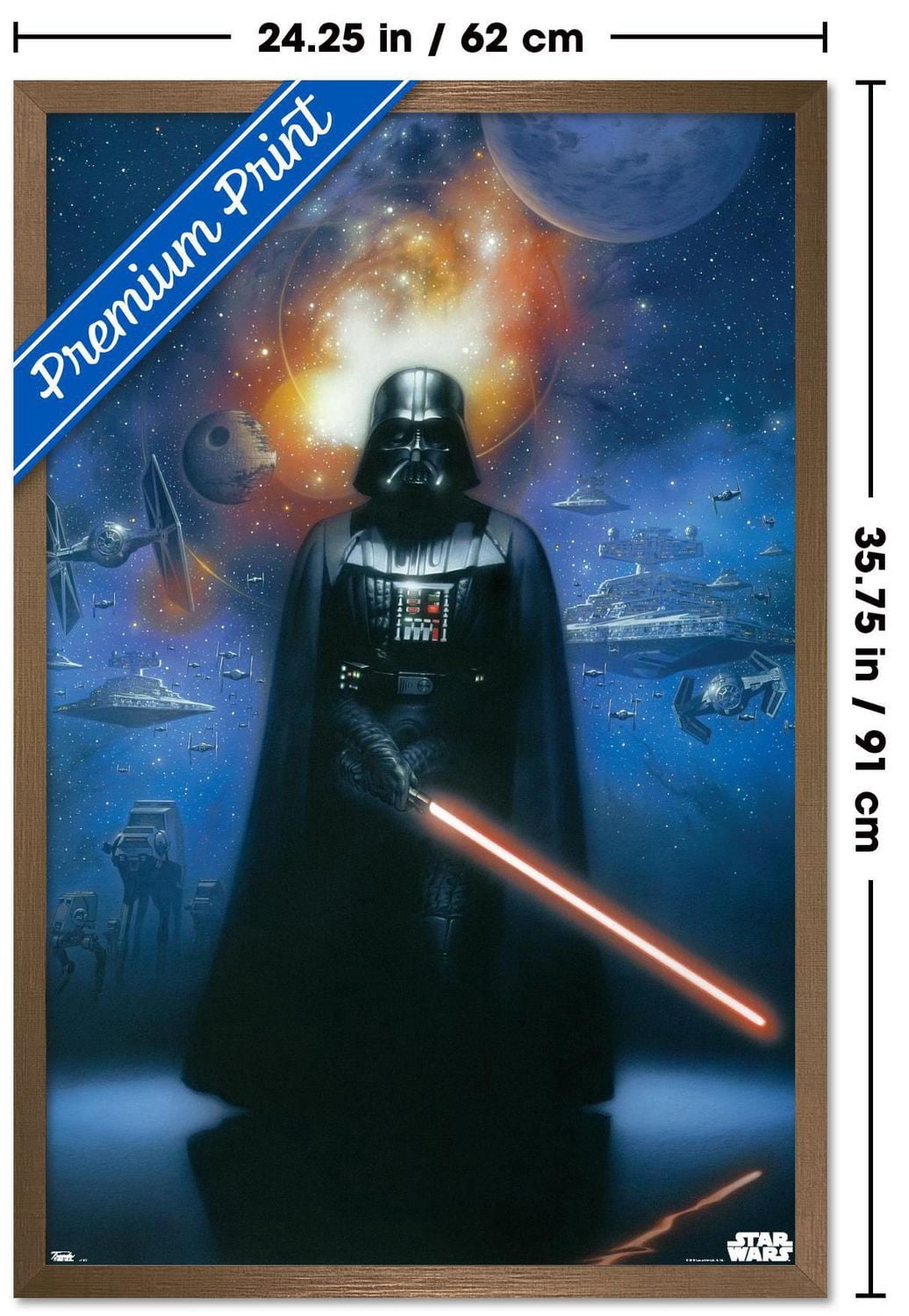 Star Wars: Saga - Vader in Space Wall Poster, 22.375" x 34" Framed