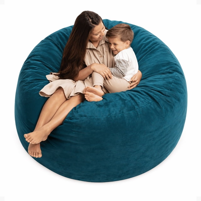 Ultimate Sack 6000 6-Foot Bean Bag Chair Oversized Foam Lounger, Cloud Suede Cover