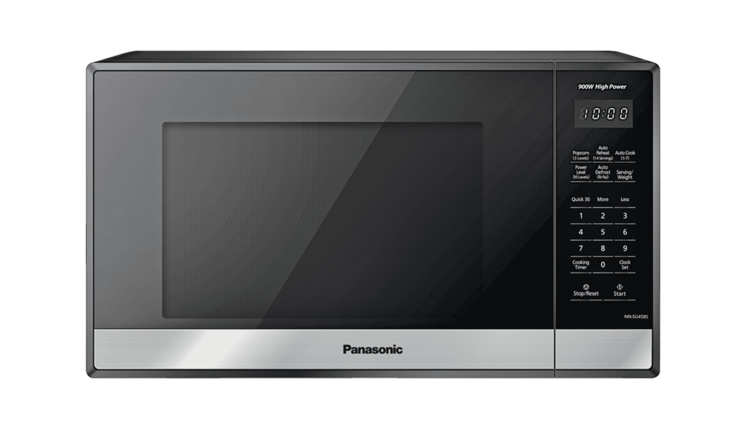 Refurbished Panasonic NN-SG458S Countertop Microwave, 0.9-cu.ft., Black & Stainless Steel