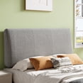 thumbnail image 1 of Pinmoco Tête de Lit Rembourrée Lit Double, Hauteur Réglable et Tête de Lit Ergonomique en Mousse, Tissu Gris, 1 of 8