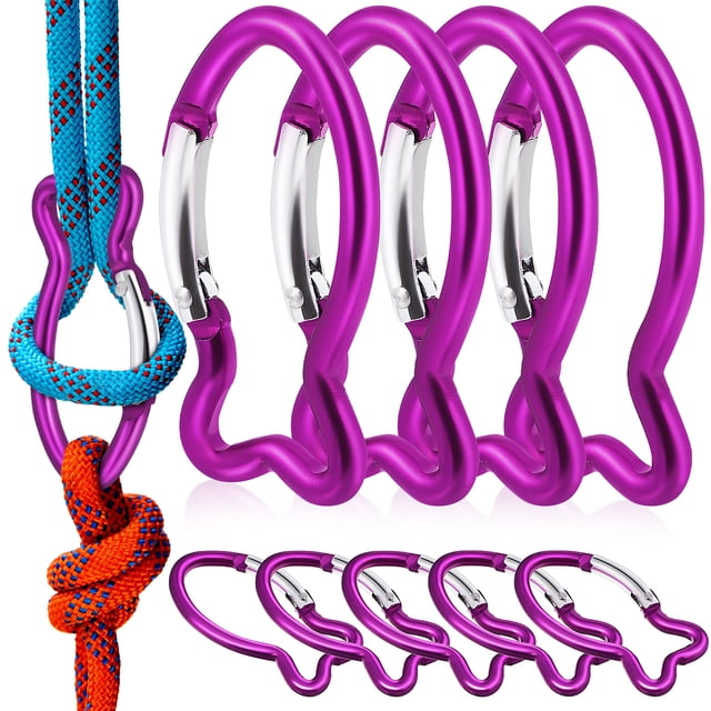 10pcs Carabiner Clips Fish Shaped Carabiner Aluminum Carabiner Outdoor Carabiner Spring Snap Clips