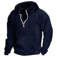 thumbnail image 1 of RXIRUCGD Hommes Décontracté Mode Uni Manches Longues Hauts Blouse Chandail à Capuchon Chandails, Marine, Taille : L, 1 of 5