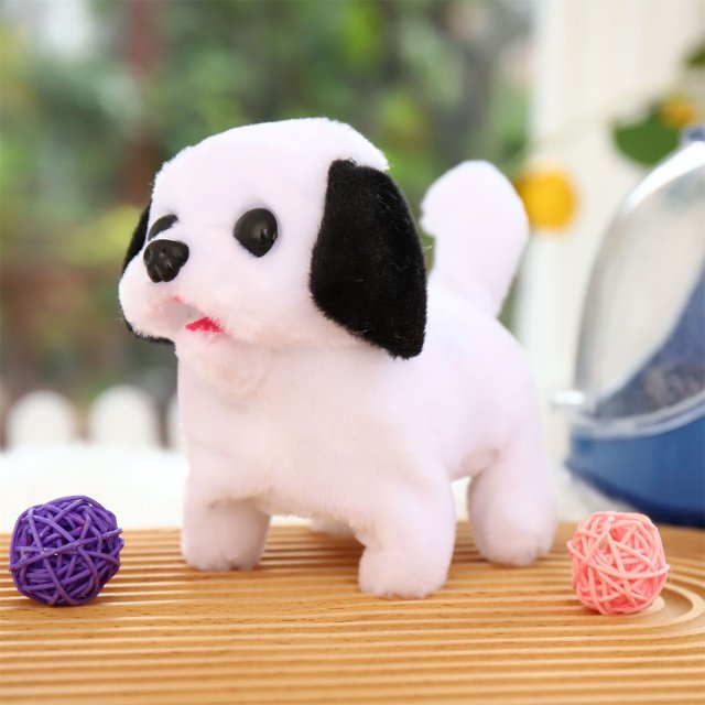 Black Simulation Puppy Pet Toy Dog Can Walk And Call Toy Dog Children’S Gift