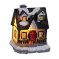 thumbnail image 4 of Christmas Scene Lighted House Village Miniature Resin Figurine Desk Decorations Style C, 4 of 9
