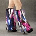 thumbnail image 3 of Chauffe-jambes pour Femmes Colorés en Fausse Fourrure Duveteuse Apparence Mode Couvre-Bottes Extensibles pour Usage Quotidien, 3 of 9