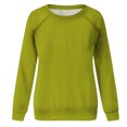 thumbnail image 4 of Yuyuzo 2025 Automne Chandail Sportif Uni pour Femme Décontracté Ample à Col Rond Raglan à Manches Longues Tunique à Enfiler Hauts Vert, 4 of 7