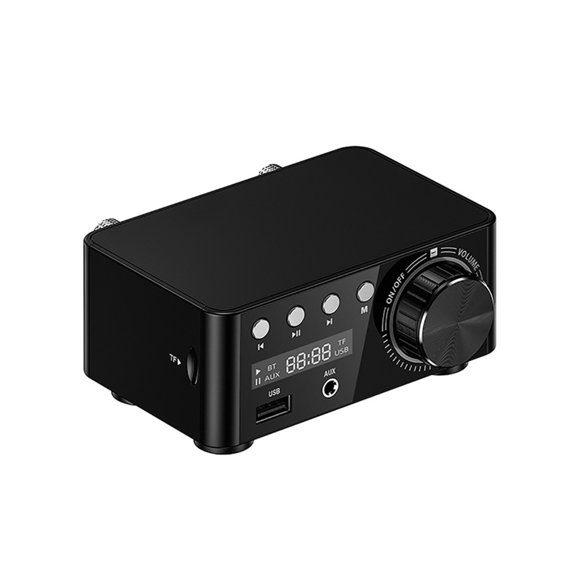 50W+50W Bluetooth 5.0 Amplifier Digital Power Amp Class D USB AUX TF Home Theater HiFi Stereo Mini ,Easy to Operate