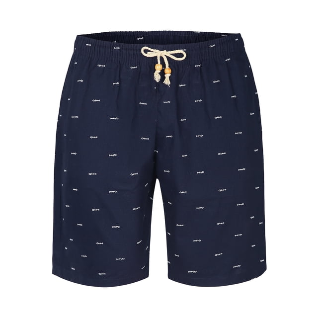 INSPIRE CHIC Men's Shorts Drawstring Waist Fish Pattern Beach Summer Board Shorts 28 Navy Blue