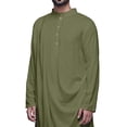 thumbnail image 4 of Atasi Long Kurta For Men Mandarin Collar Solid Cowl Drape Clothing, 4 of 7