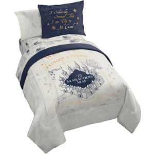Jay Franco Kids Comforter Set Includes Sheets and Pillow Covers - Soft and Cozy Bed Set for Stylish Room Decor Beige - Harry Potter 7 Piece Full Size Bedding