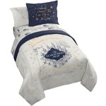 Jay Franco Kids Comforter Set Includes Sheets and Pillow Covers - Soft and Cozy Bed Set for Stylish Room Decor Beige - Harry Potter 7 Piece Full Size Bedding