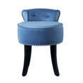 thumbnail image 2 of Inspired Home Bardot Velvet Vanity Stool Nailhead Trim Roll Back Bedroom, Slate Blue, 2 of 8