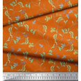 thumbnail image 3 of Soimoi Orange Cotton Jersey Fabric Artistic Leaves Decor Fabric Printed Yard 58 Inch Wide, 3 of 3