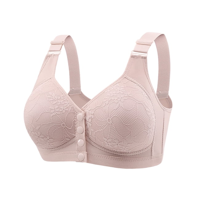 Yuzhih Seamless Front Closure Bras for Women No Underwire with Support Bra Full Coverage Soft Bralettes