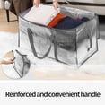 thumbnail image 4 of Sac de Rangement pour Arbre de Noël Sac de Rangement pour Couvertures Capacité de Charge Élevée Déménagement Grande Capacité Transparent avec Poignée Portable Robuste Pliable Multifonction Couette Organisateur de Vêtements Sac de Rangement Organisateur, 4 of 8