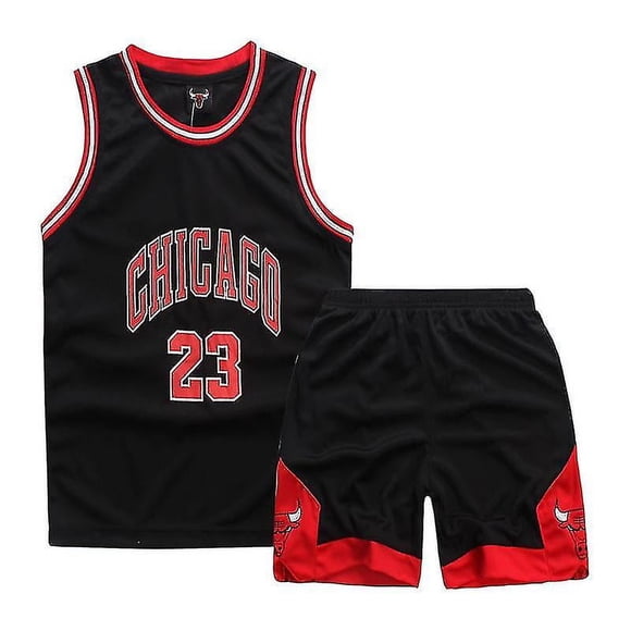 Chicago Bulls #23 Michael Jordan Jersey No.23/children#39;s Basketball Uniform Set Kids/black