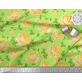 thumbnail image 2 of Soimoi Modal Satin Fabric Leaves & Rose Floral Print Fabric by the Yard 42 Inch Wide, 2 of 3
