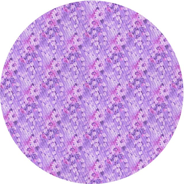 Ahgly Tapis Rond Lavable en Machine Intérieur Transitionnel Violet, 4 Pieds Rond