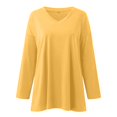 thumbnail image 5 of Breezora Tunique à Col Rond Oversize pour Femmes, Manches Longues, Chemise Rayée, Blouse Douce à Coupe Ample, Tenue Décontractée Décontractée, Confort Quotidien 2026, Taille M, Jaune, 5 of 5