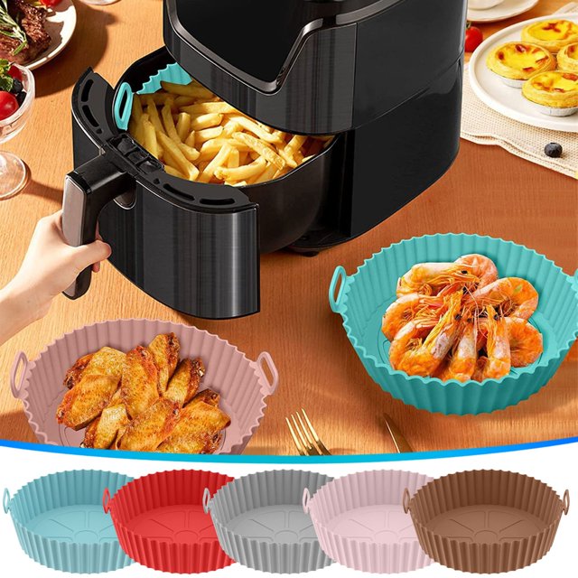 Xihbxyly Air Fryer Liners 8.5 Inch Food Grade Silicone Air Fryer Liners High Temperature Resistant and Easy to Clean Air Fryer Liners Reusable Suitable for Air Fryer Ovens