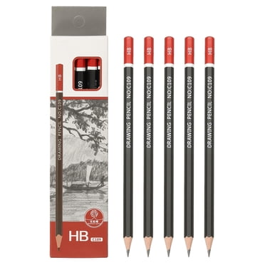 HB Drawing Pencils for Sketching, 12PCS Sketch Pencils for Drawing Art Pencils Graphite Wood Pre-sharpened for Drawing Sketching Artists, Black Red