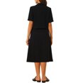 thumbnail image 3 of Unique Bargains Ensemble Tailleur Blazer à Manches Courtes et Jupe pour Femme, Noir, P, 3 of 5