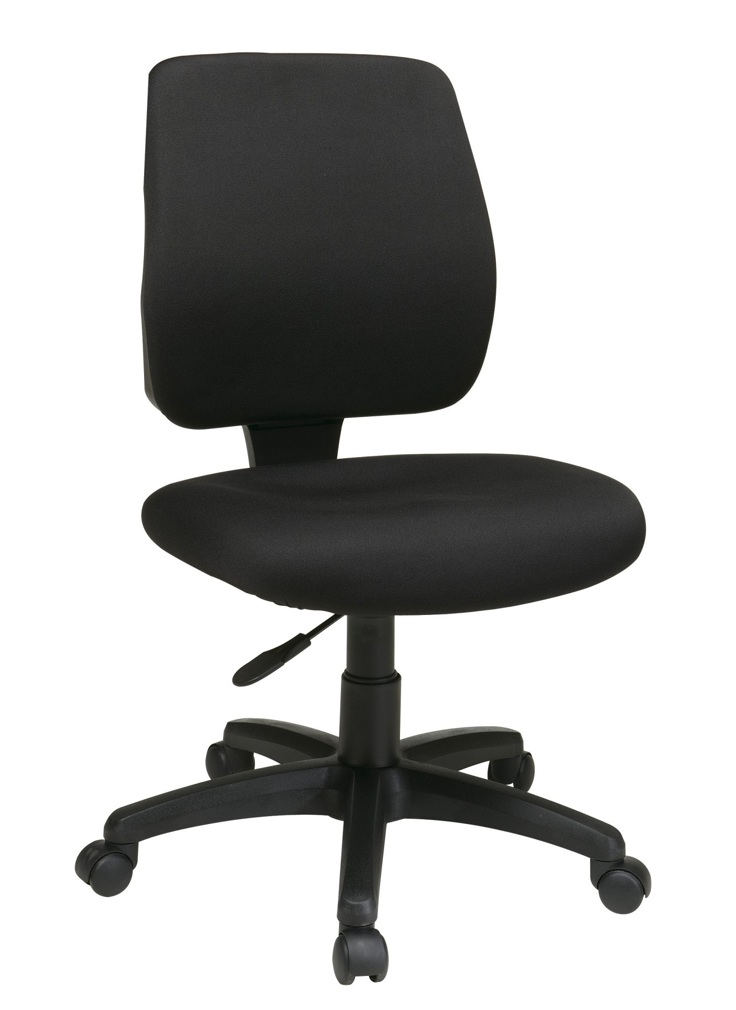Task Office Chair with Ratchet Back Height Adjustment in Coal Black Fabric