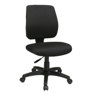 Tâche Office Chaise avec réglage de la hauteur du dos de cliquet en tissu noir de charbon
