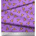 thumbnail image 2 of Soimoi Purple Rayon Fabric Leaves & Grandiflora Roses Floral Print Sewing Fabric Yard 42 Inch Wide, 2 of 5
