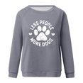 thumbnail image 4 of IROINID Vêtements d'Hiver pour Femmes Réduits Chandail à Capuchon Imprimé T-shirt Manches Longues Blouse Col Rond Hauts de Détente Chandail, Gris, 4 of 4