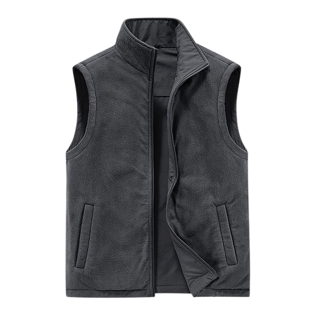 Birdeem Mens Thin Workwear Solid Color Stand Collar Sleeveless Jacket Tank Tops