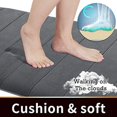 thumbnail image 3 of ORUYROP Memory Foam Bath Mat Large Size, 36.2 x 24 Inches,Soft and Comfortable, Super Water Absorption, Non-Slip, Thick, Machine Wash, Easier to Dry for Bathroom Floor Rug, Dark Gray, 3 of 7