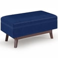 thumbnail image 1 of Simpli Home Owen 36" Mid Century Velvet Upholstered Storage Ottoman in Blue, 1 of 8