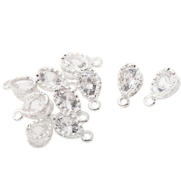 Rongfmy 10 Pieces Crystal Rhinestone Charms Pendant DIY Jewelry Accessories A A
