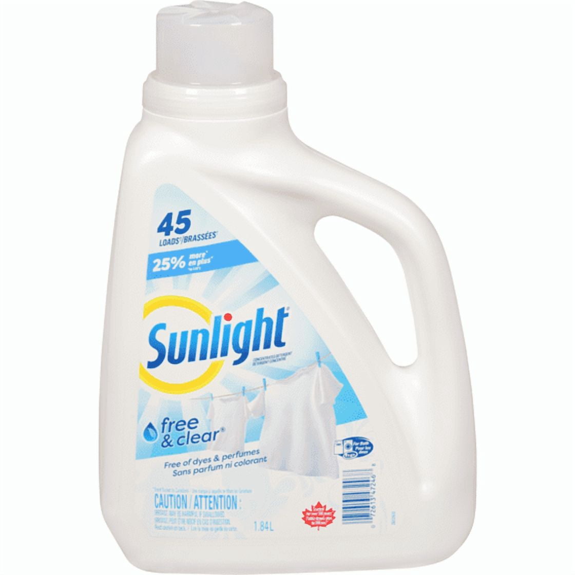 Liquid Laundry Detergent, Free and Clear 45 Loads