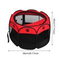 thumbnail image 3 of Pet Cat Dog Portable Foldable Cage Exercise & Play Tent Mesh Cover Indoor/Outdoor Use Red, 3 of 6