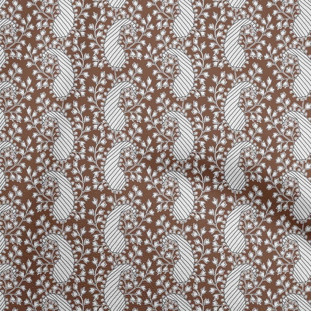 oneOone Polyester Spandex Brown Fabric Block Sewing Material Print Fabric By The Yard 56 Inch Wide-NT