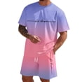 thumbnail image 1 of SHIXIAOO Male Print Short Sleeve T Shirt and Shorts Two Piece Set with All Print Print Shirt and Quarter Pants Set Pinstripe Suit Jacket Men Suite for Man Suite for Teens Graduation Suits for Men, 1 of 5