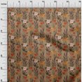 thumbnail image 3 of oneOone Velvet Tawny Brown Fabric Floral Retro Sewing Craft Projects Fabric Prints By Yard 58 Inch Wide, 3 of 5