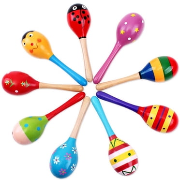 Hochets en Bois Maraca pour Enfants Percussion Musicale Shaker Nouvelle Main B7K5