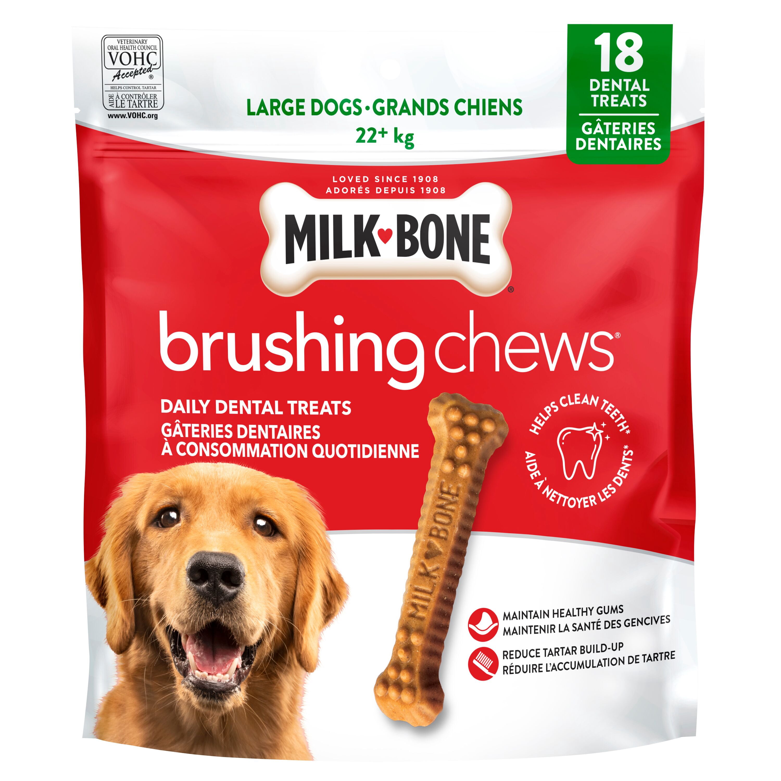 Milk-Bone Brushing Chews Dental Dog Treats for Large Dogs