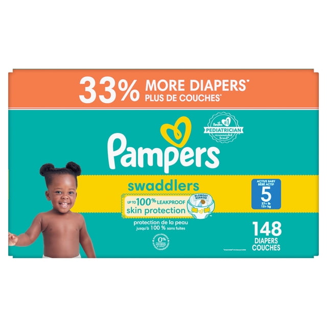 Couches Pampers Swaddlers pour bébé actif, taille 5