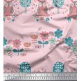 thumbnail image 1 of Soimoi Modal Satin Fabric Floral,Tree & Owl Kids Decor Fabric Printed Yard 42 Inch Wide, 1 of 3