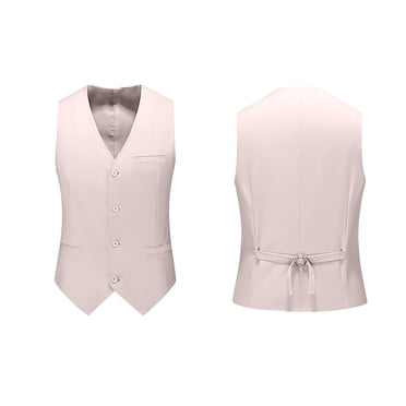 Cameland Men's Suit Vest Solid Color Business Formal Dress Waistcoat Vest with 3 Pockets for Suit or Tuxedo